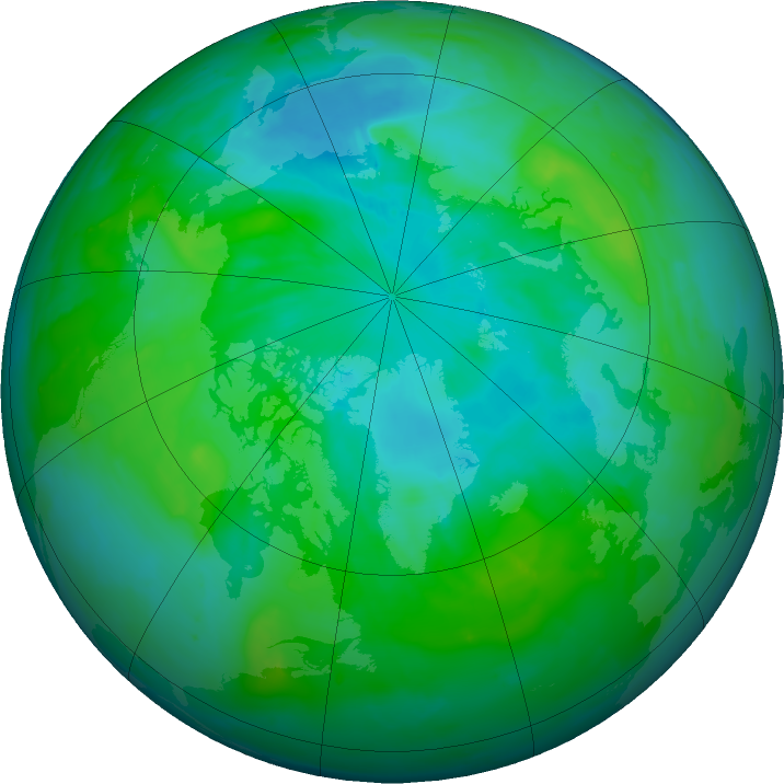Arctic ozone map for 02 August 2011